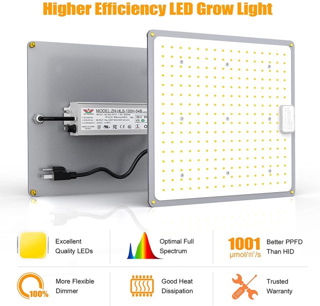 Ngtlight® 1200W LED Grow Light Plant Full Spectrum Dimmable 2x2ft Coverage Growing lamp