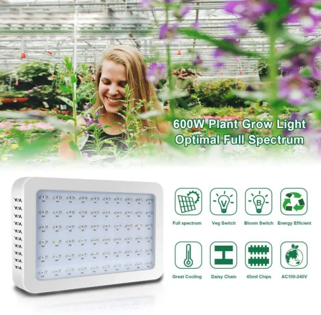 Ngtlight® 600W LED Grow Light Full Spectrum With Daisy Chain Function and Powerful Cooling Fans