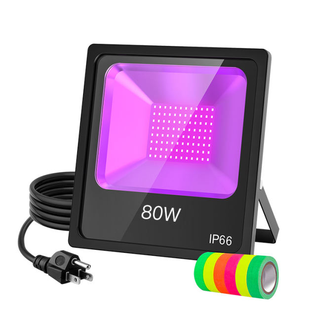 Ngtlight® 80W UV Led Black Lights With Plug and Fluorisent Tape IP66 Waterproof