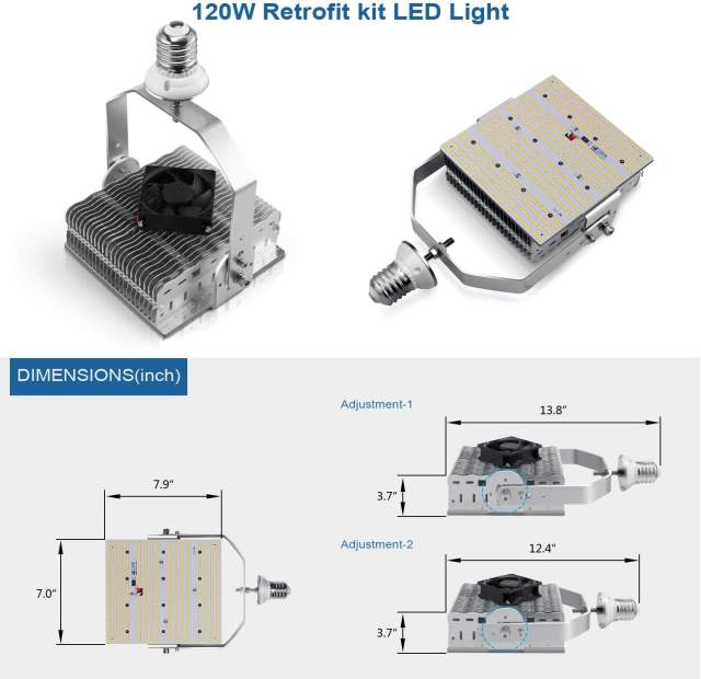Ngtlight® 100W LED Retrofit Kits 14000LM 400W MH/HPS Equiv Parking Lot LED Shoebox Retrofit Lights 5700K E39