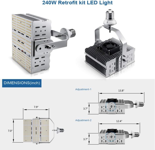 Ngtlight® 200W LED Retrofit Kits 28000LM 400W MH/HPS Equiv Parking Lot LED Shoebox Retrofit Lights 5700K E39