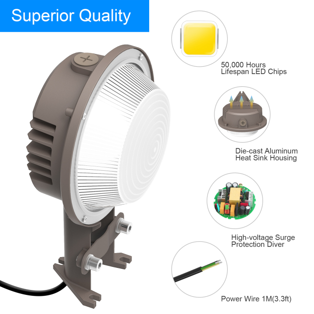 Ngtlight® 50W LED Barn Light 7000LM IP65 5000K Daylight Wall Mount Exterior Farm Light Fixture