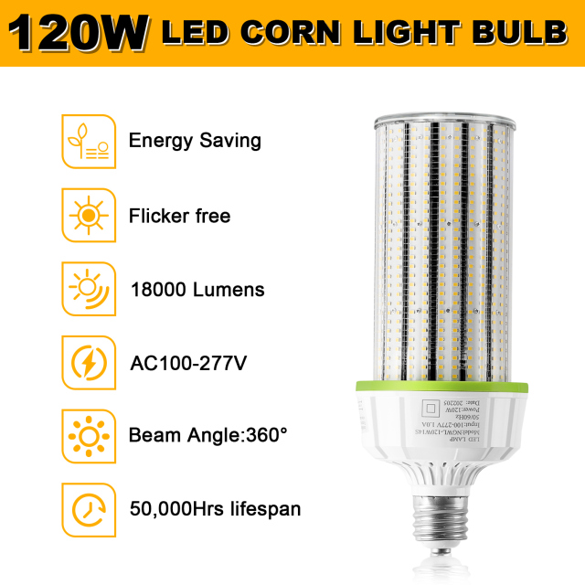 Ngtlight® 120W LED Corn Bulb Light E39 Base 16800Lm 3000~6500K Replace 400W MH/HPS/HID/CFL