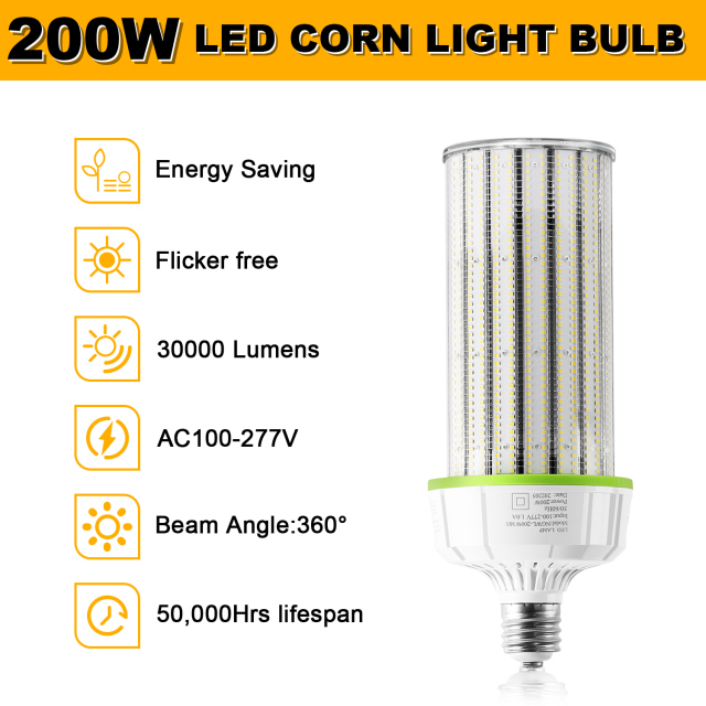 Ngtlight® 200W LED Corn Bulb Light E39 Base 28000Lm 3000~6500K Replace 800W MH/HPS/HID/CFL