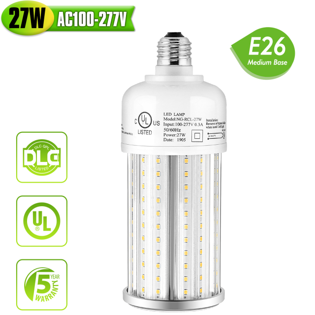 Ngtlight® 27W Die Casting LED Corn Light E26 Base 3800Lm 3000~6500K Replace 80W MH/HPS/HID/CFL