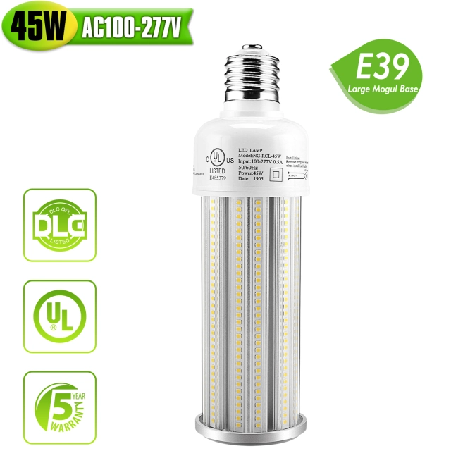 Ngtlight® 45W Die Casting LED Corn Light E39 Base 6350Lm 3000~6500K Replace 125W MH/HPS/HID/CFL