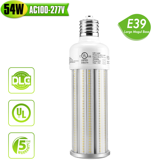 Ngtlight® 54W Die Casting LED Corn Light E39 Base 7600Lm 3000~6500K Replace 100W MH/HPS/HID/CFL