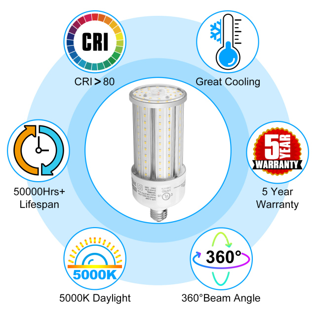 Ngtlight® 27W Die Casting LED Corn Light E26 Base 3800Lm 3000~6500K Replace 80W MH/HPS/HID/CFL