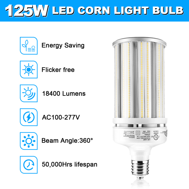 Ngtlight® 125W Die Casting LED Corn Light E39 Base 17500Lm 3000~6500K Replace 400W MH/HPS/HID/CFL