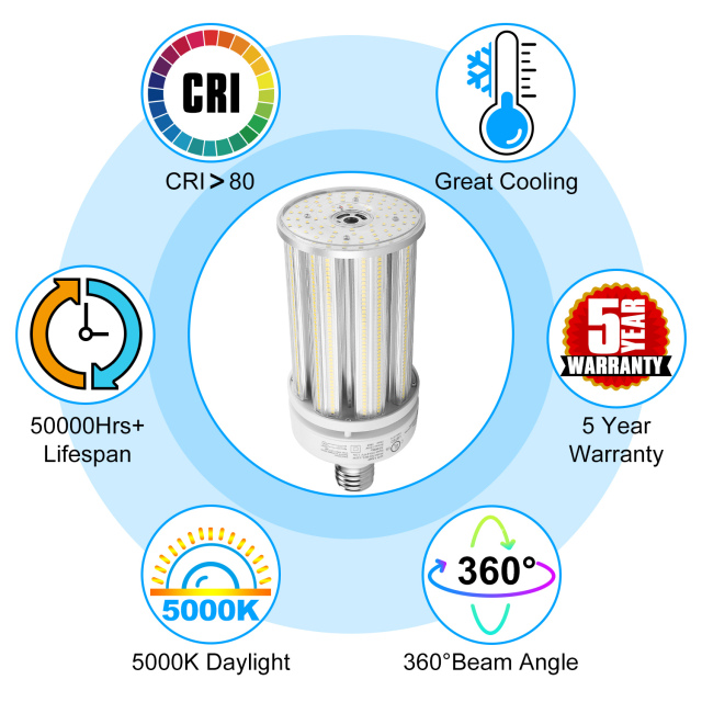 Ngtlight® 125W Die Casting LED Corn Light E39 Base 17500Lm 3000~6500K Replace 400W MH/HPS/HID/CFL