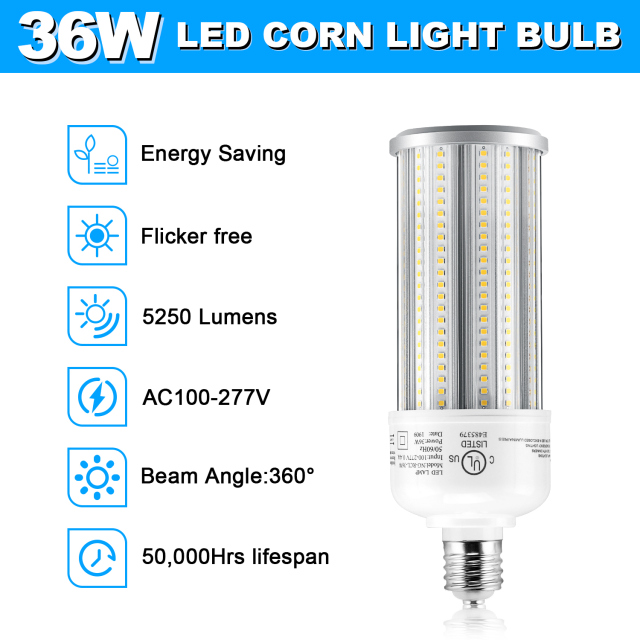 Ngtlight® 36W Die Casting LED Corn Light E26 Base 3800Lm 3000~6500K Replace 80W MH/HPS/HID/CFL