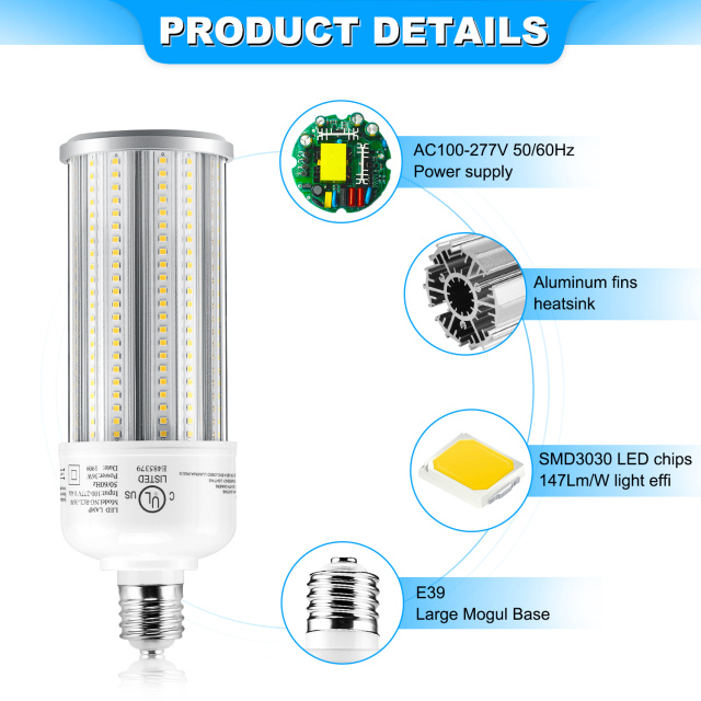 Ngtlight® 36W Die Casting LED Corn Light E26 Base 3800Lm 3000~6500K Replace 80W MH/HPS/HID/CFL