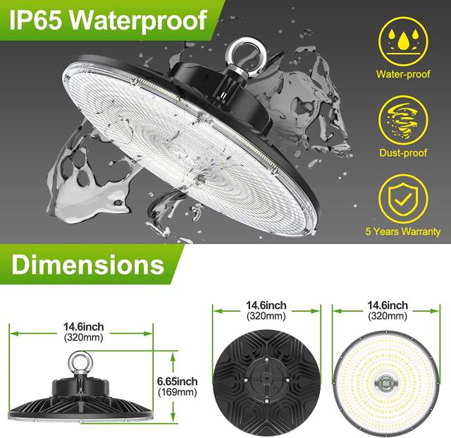 Ngtlight® 150W LED High Bay Light 22500lm 0-10V Dimmable 5000K IP65 Waterproof Commercial Warehouse Lighting Fixture