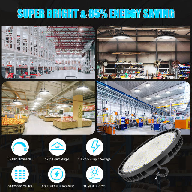 Ngtlight® 200W LED High Bay Light 28000LM (1000W HID/HPS Equiv)5000K Dimmable IP65 Commercial Warehouse Lighting Fixture