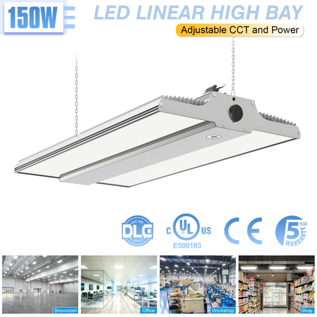 Ngtlight® 150W LED Linear High Bay Light Adjustable CCT and wattage 100~277V input voltage