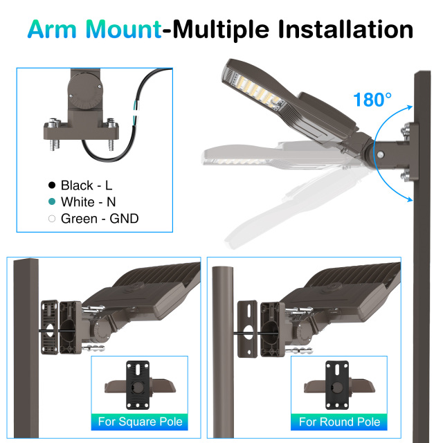 Ngtlight® 240W LED Parking Lot Light Built-in Photocell UL DLC 5000K IP65 Outdoor Commercial Street Area Lighting