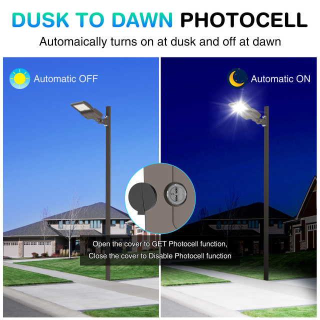 Ngtlight® 240W LED Parking Lot Light Built-in Photocell UL DLC 5000K IP65 Outdoor Commercial Street Area Lighting