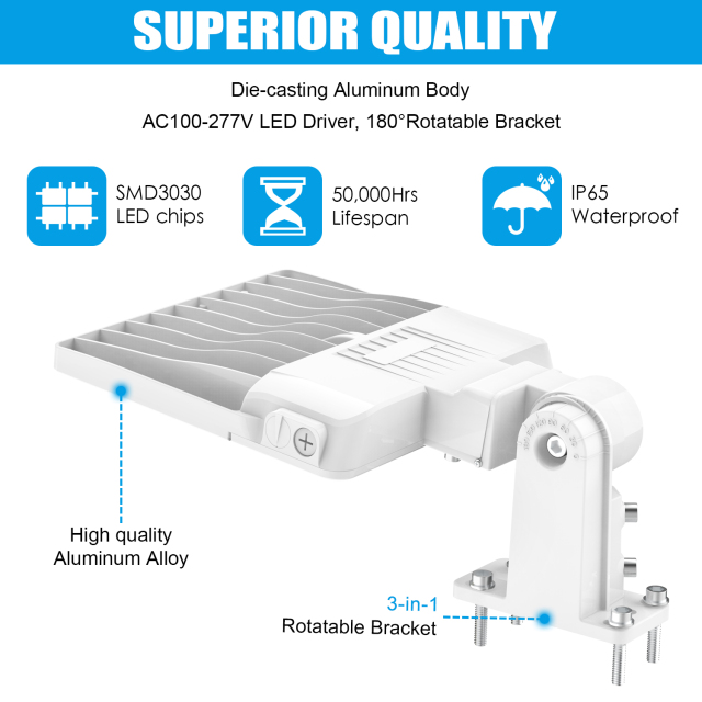 Ngtlight® 200W LED Parking Lot Lights 5000K IP65 LED Shoebox Pole Lights For Driveway Tennis Court Slip Fitter