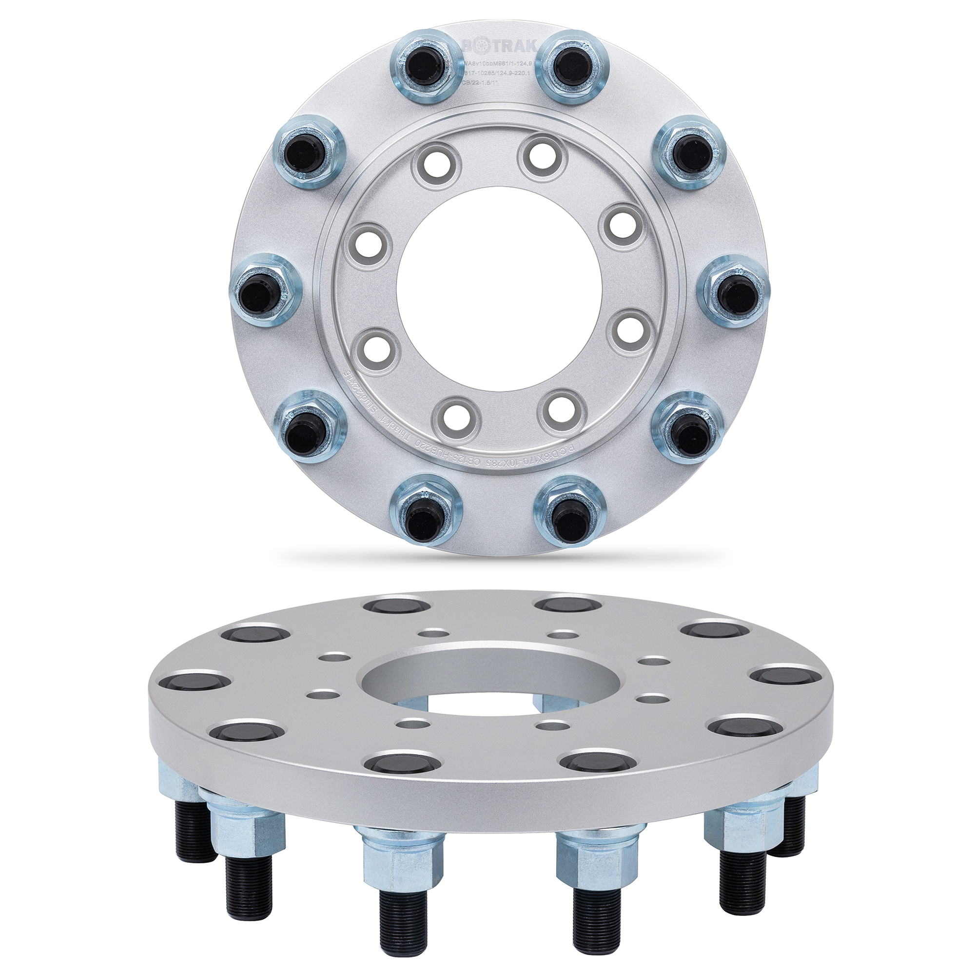 BOTRAK 8 lug to 10 lug 8x170 to 22.5" 24.5" forged aluminum semi wheel adapters fit F250 F350