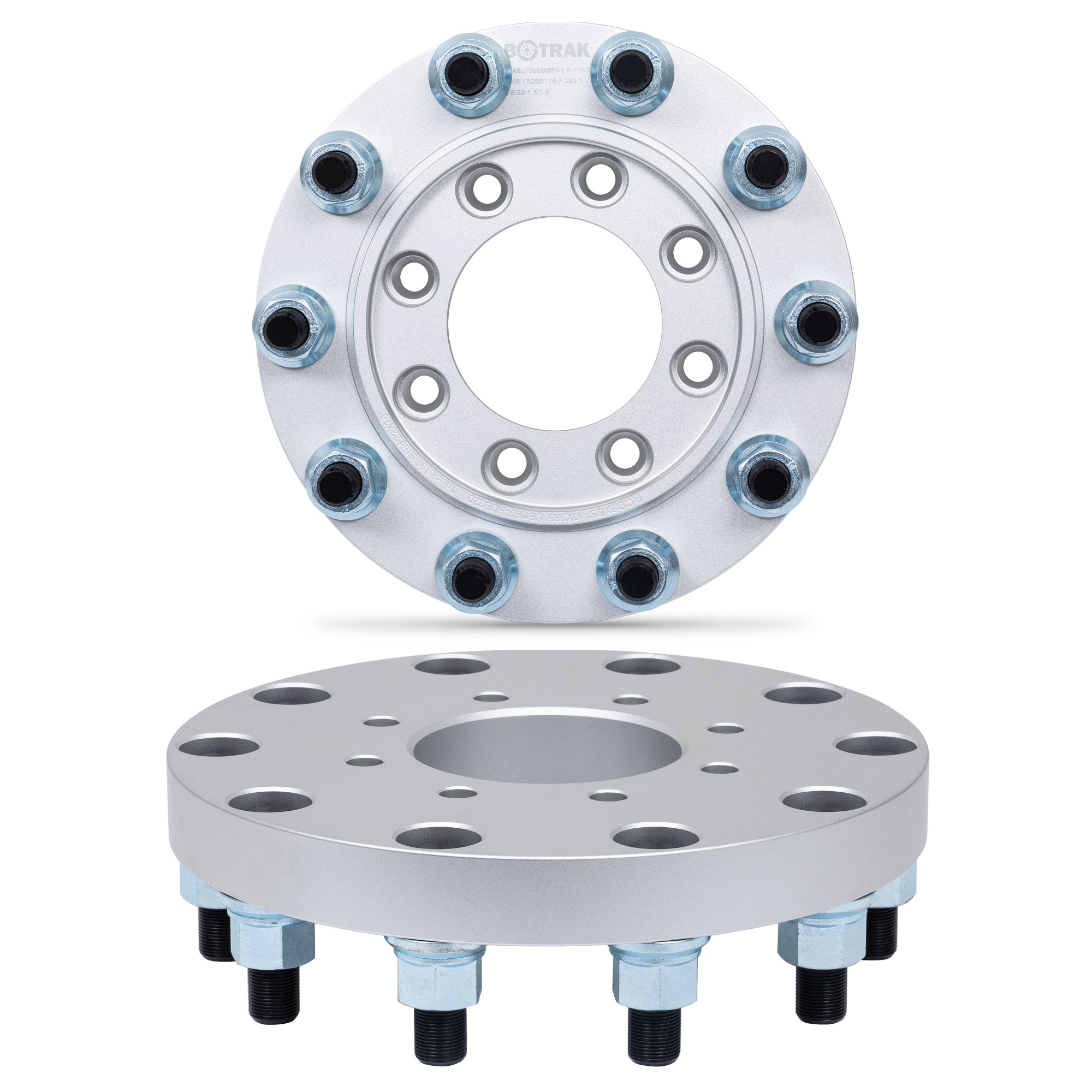 BOTRAK 8 lug to 10 lug 8x6.5 to 22.5" 24.5" forged aluminum semi wheel adapters fit F250 F350