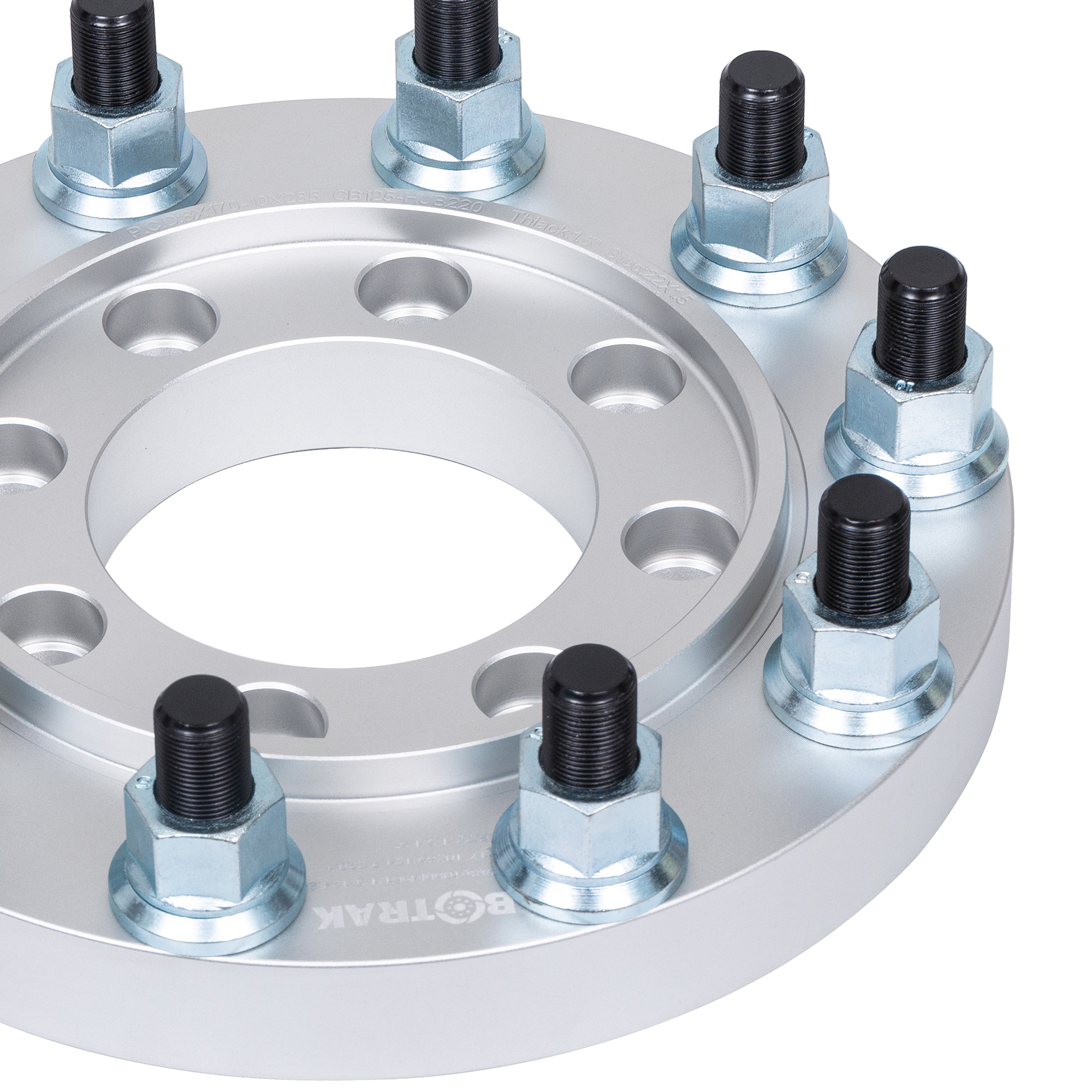 BOTRAK 8 lug to 10 lug 8x170 to 22.5" 24.5" forged aluminum semi wheel adapters fit F250 F350