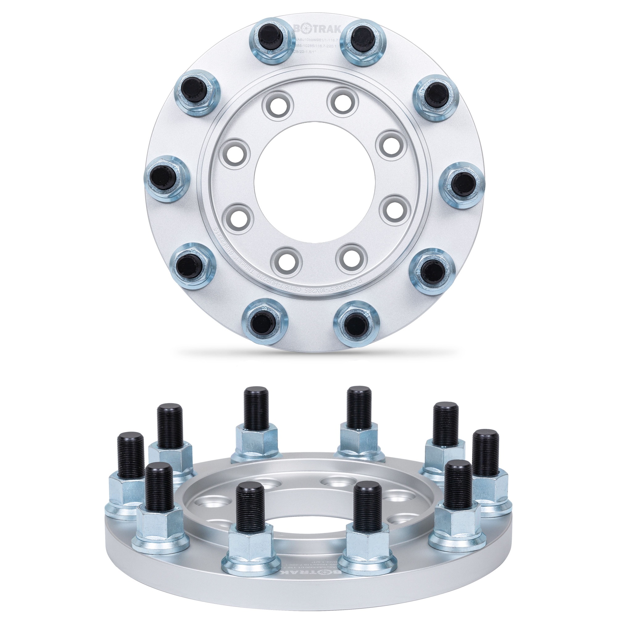 BOTRAK 8 to 10 lug 8x6.5 to 22.5" 24.5" 10x285 semi wheel spacer adapter fit dodge ram 2500 3500 1500 Ramcharger