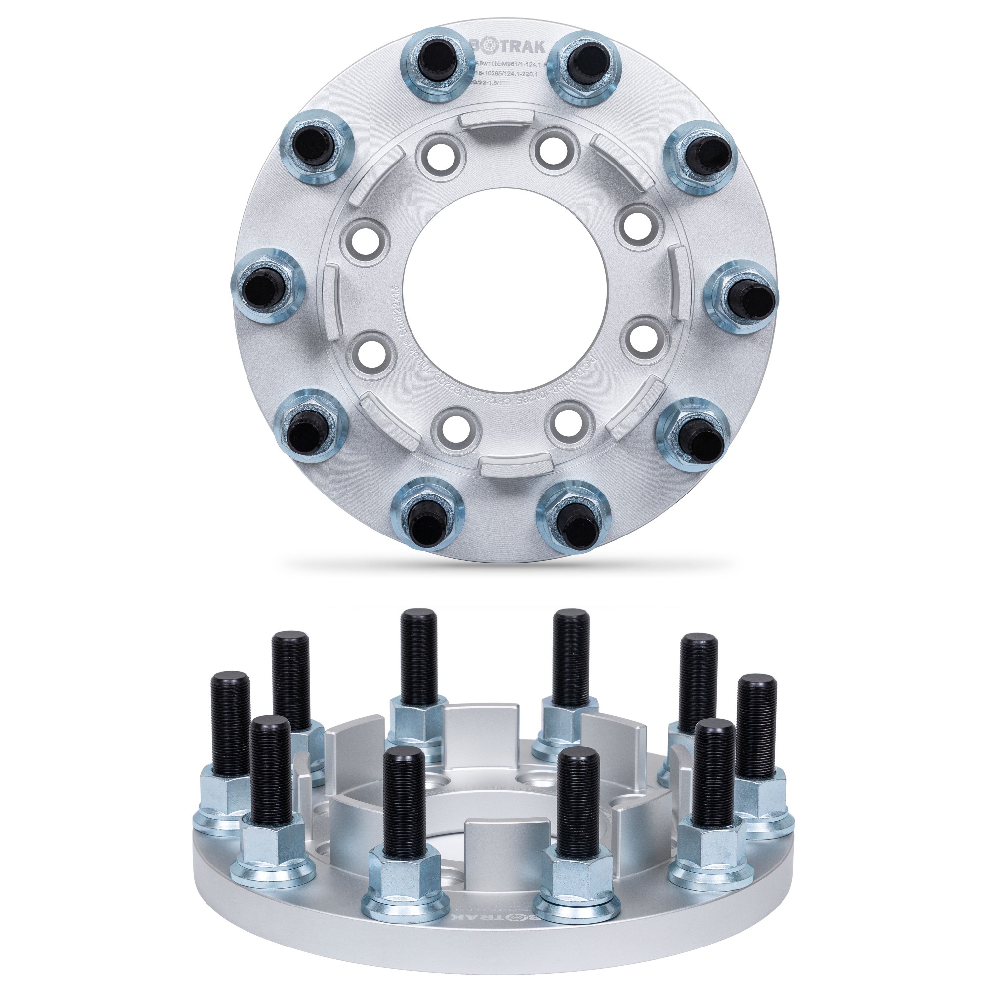 BOTRAK 8 lug to 10 lug 8x180 to 10x285 alloy dually wheel adapters spacers for chevy silverado gmc 2500 3500