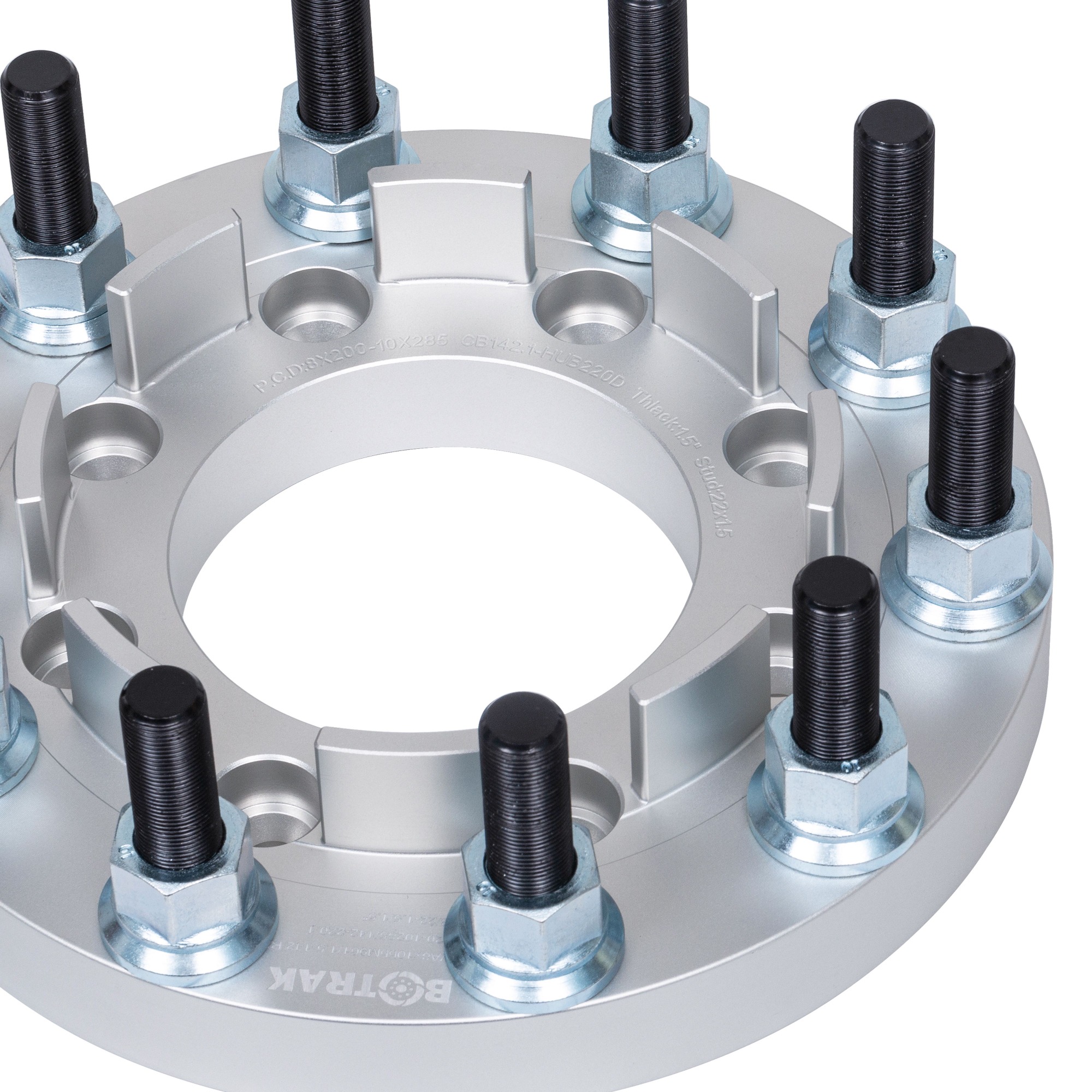 BOTRAK 8 to 10 Lug 8x200 to 10x285 22.5" 24.5" Dually Semi Wheel Adapters Spacers for ford F350 F450 Super Duty 4x4