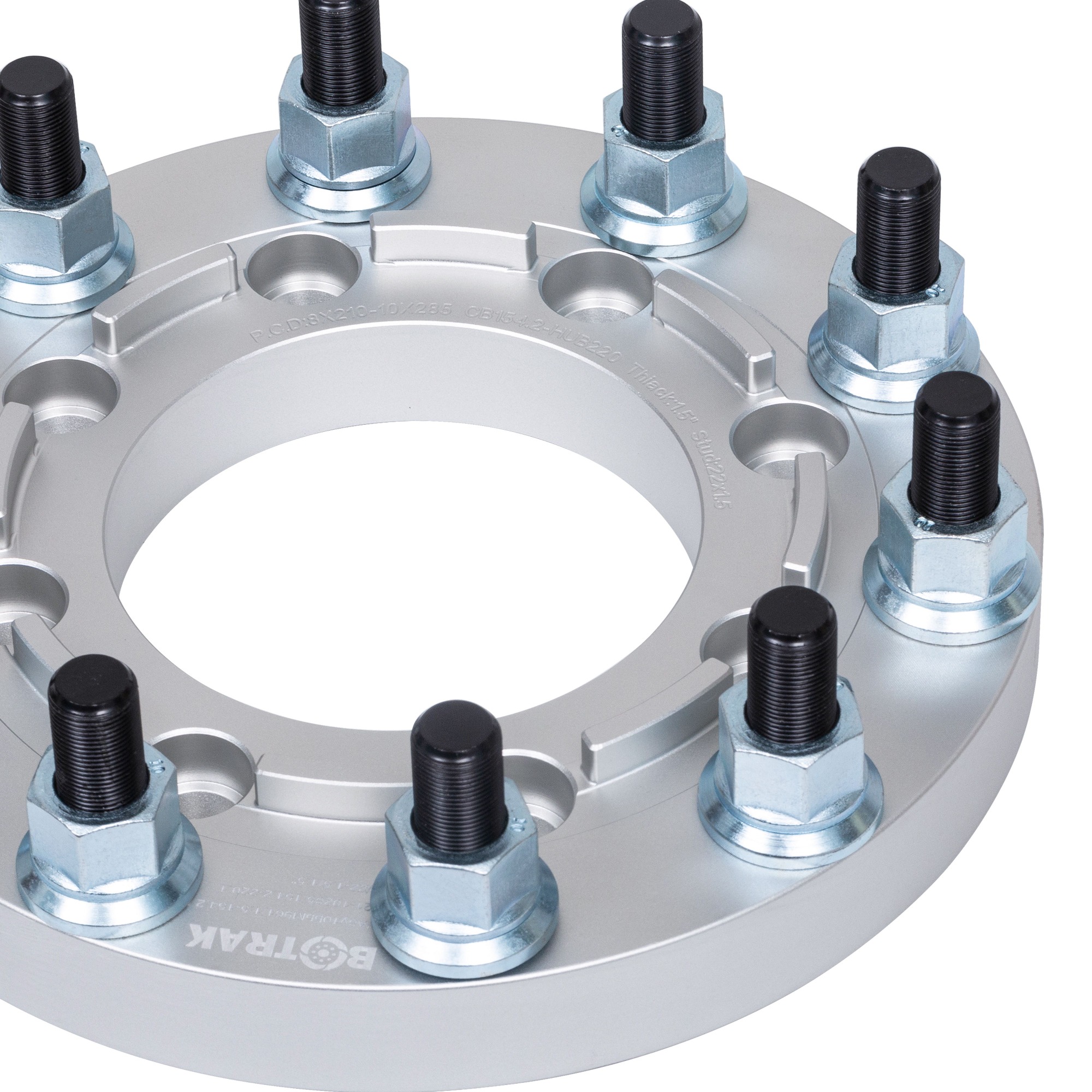 BOTRAK 8 to 10 Lug Forged T6 6061 8x210 to 10x285 Semi Truck Wheel Spacers Adapters for gmc sierra chevrolet 3500 Heavy Duty