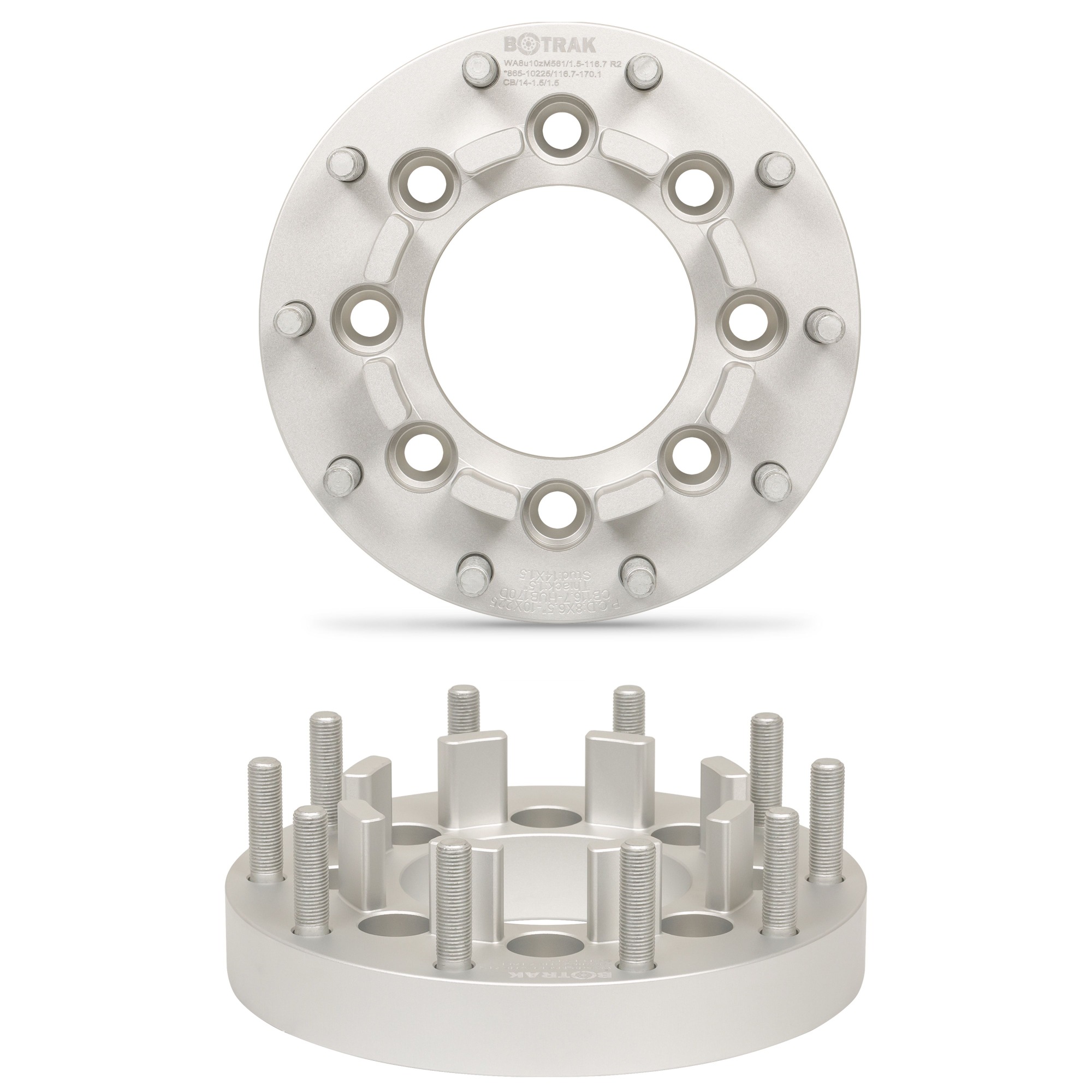 BOTRAK 8 Lug to 10 Lug 8x6.5 to 10x225 Dual Wheel Adapters for Chevrolet R2500 Suburban Silverado 3500 Classic GMC Sierra