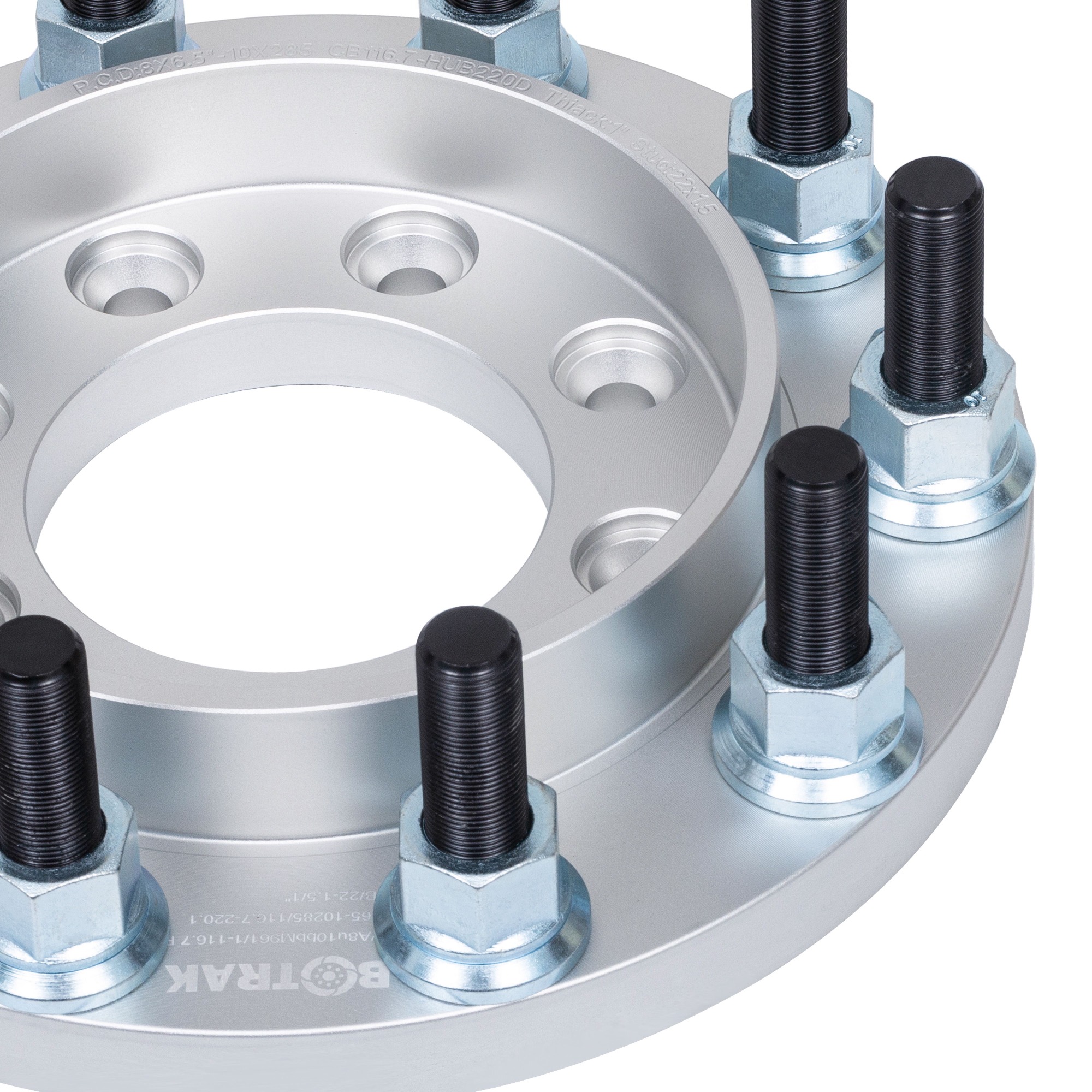 BOTRAK 8 to 10 lug Wheel Spacers Adapters 8x6.5 to 10x285 for Dodge Ram 2500 3500 Van Dually Rear Wheels 22.5" 24.5"