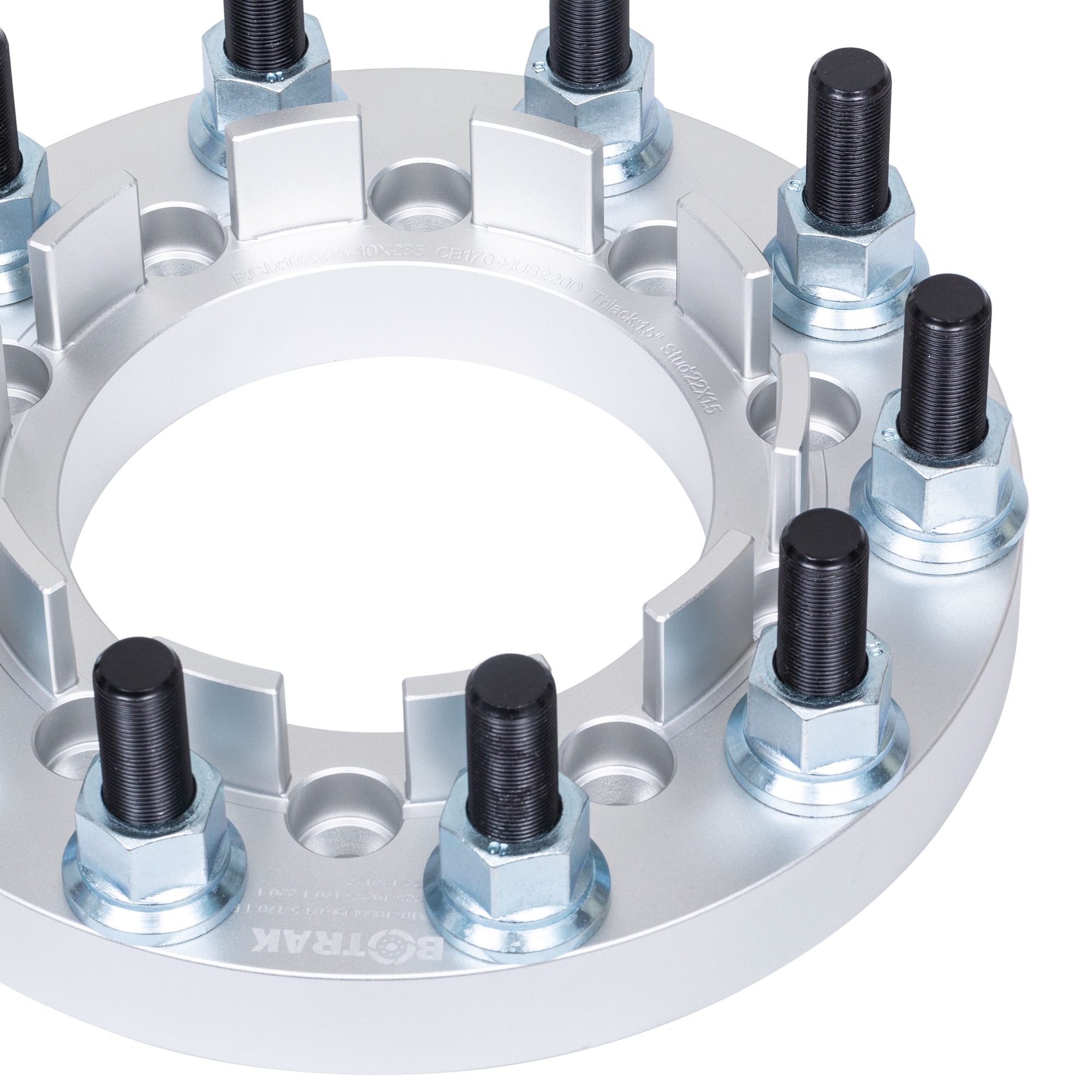 BOTRAK 10 Lug 10x225 to 10x285 22.5" 24.5" Forged Aluminum Wheel Spacer Adapter for ford F450 F550 ram 4500 5500 Dually