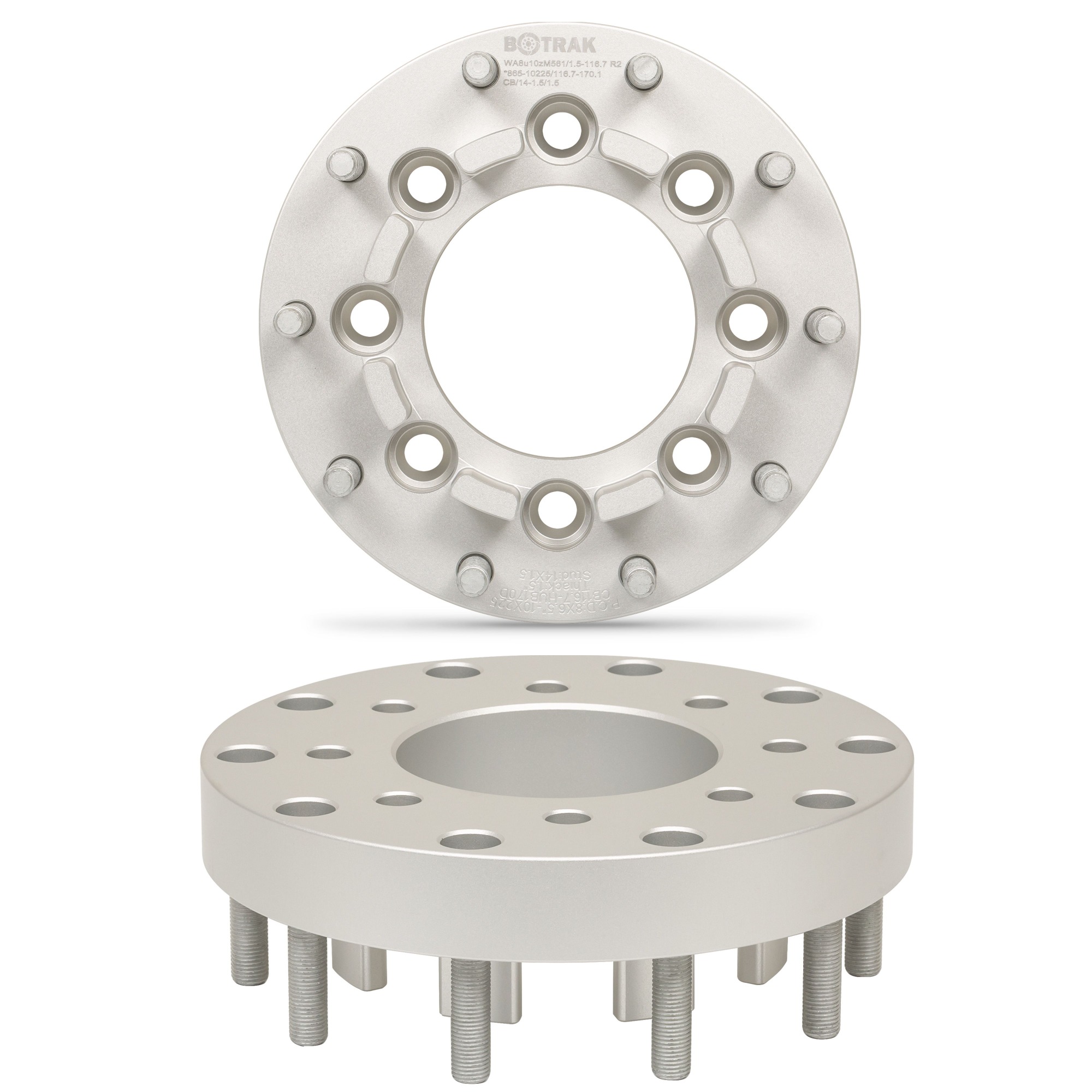 BOTRAK 8 Lug to 10 Lug 8x6.5 to 10x225 Dual Wheel Adapters for Chevrolet R2500 Suburban Silverado 3500 Classic GMC Sierra