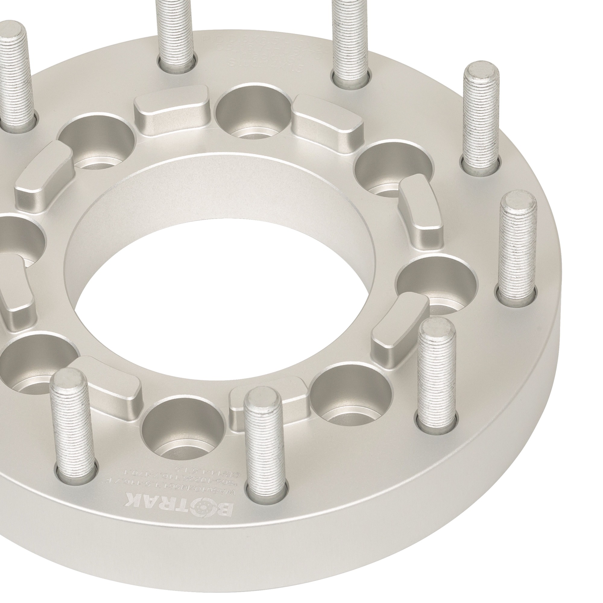 BOTRAK 8 Lug to 10 Lug 8x6.5 to 10x225 19.5" Semi Wheel Spacers Adapters for dodge ram 2500 3500