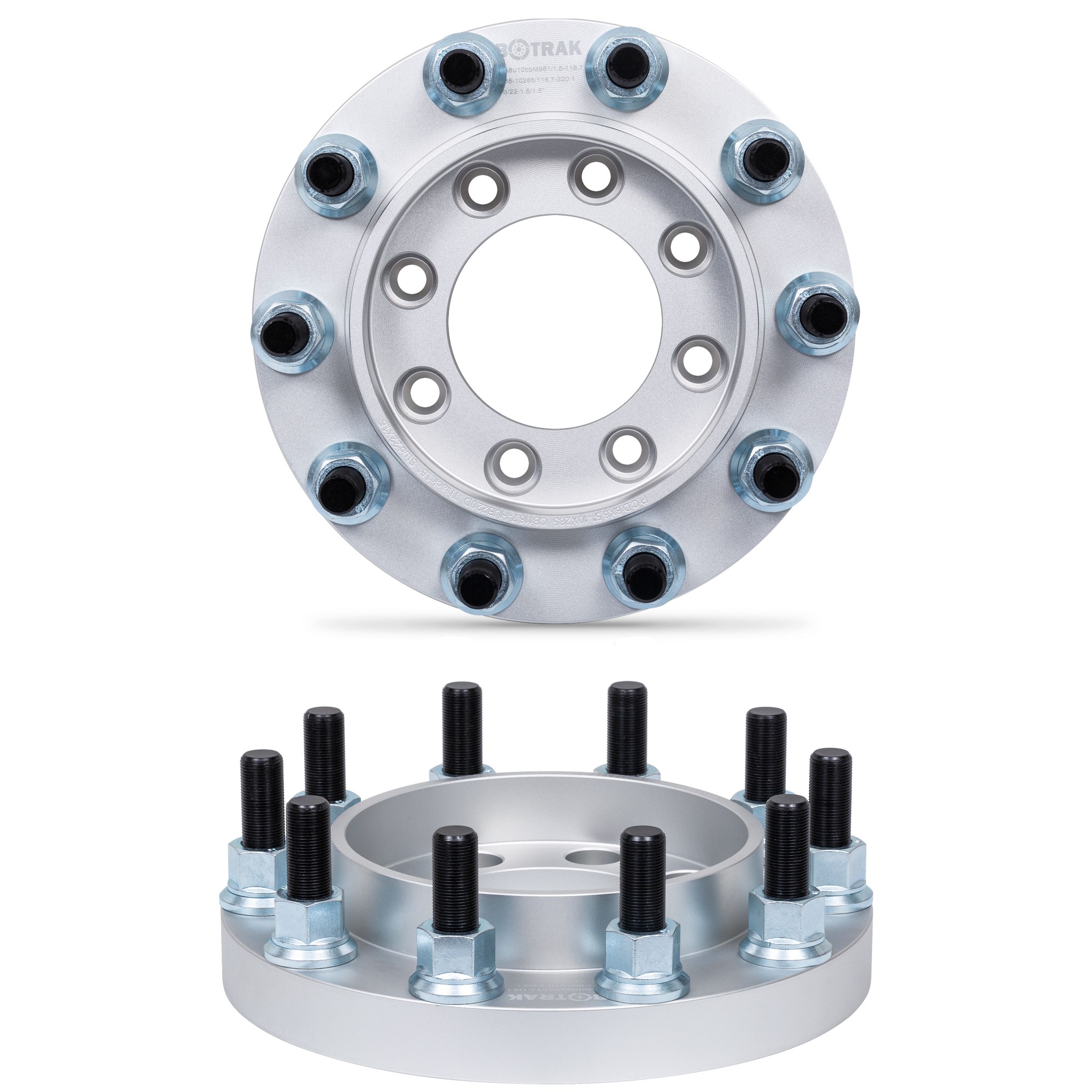 BOTRAK 8 to 10 lug 8x6.5 to 10x335 Forged Alloy Dually Wheel Adapters Spacers for Chevrolet Silverado 1500HD 2500 GMC Sierra 3500HD