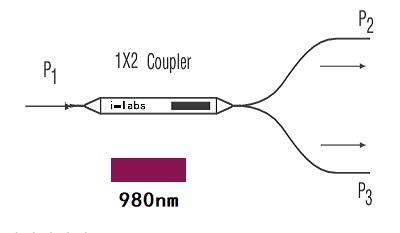 1x2单模光纤耦合器/分路器  980nm
