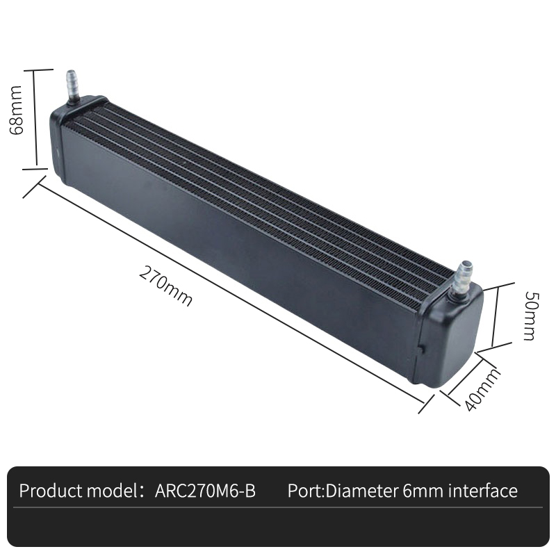 OCOCOO  270mm Aluminum Radiator  N6 Connection Port Water Cooling Heatsink PC Accessories Cooled System DIY Gaming Computer