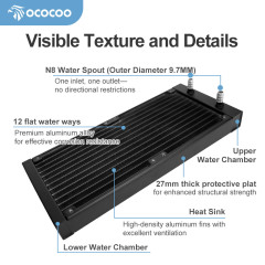OCOCOO 240L-8 Aluminum Water cooling Radiator