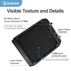 OCOCOO 120S-8 Aluminum Water Cooling Radiator