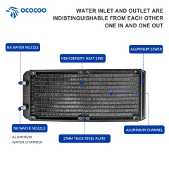 OCOCOO 240S-8 Aluminum Water Cooling Radiator