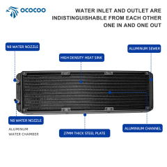 OCOCOO 360S-8 Aluminum Water Cooling Radiator