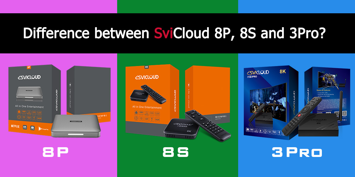 What is the difference between SviCloud 8P, 8S and 3Pro?
