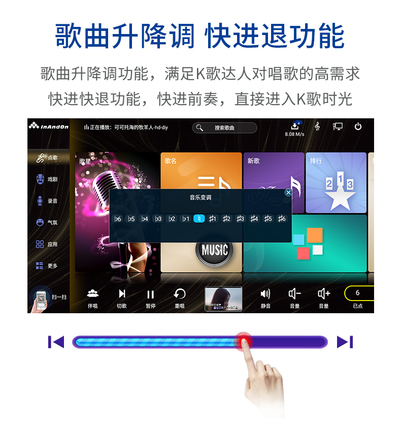 KV-503 Max 音王 Karaoke Player，build in microphone mixer，free cloud download new songs