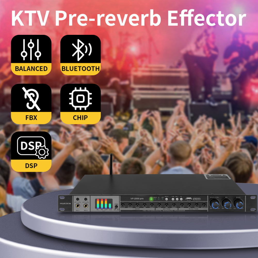 Karaoke Mixer,Professional Digital Pre-stage Effect Anti-howling Audio Processor with DSP Effect Echo USB MP3 Bluetooth Optical AUX For Stage, Performance,for inandon karaoke player