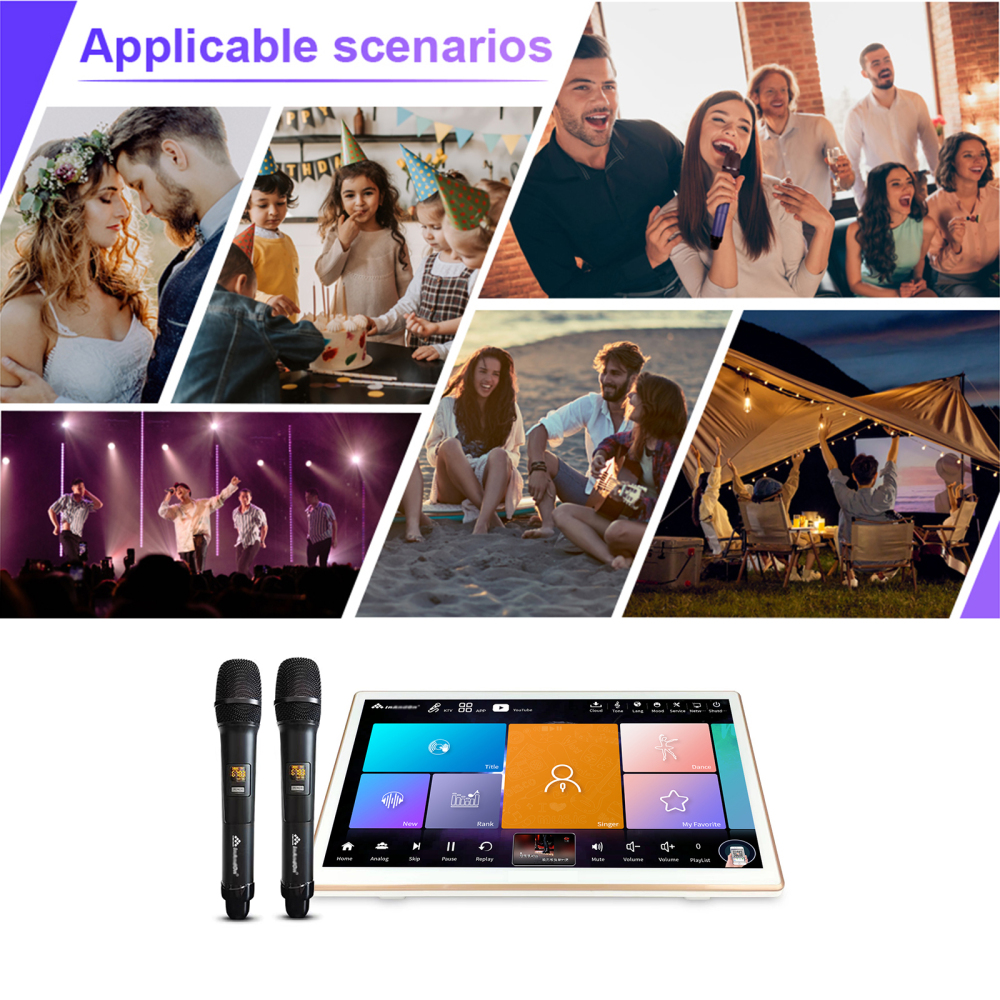 InAndOn 18.5 inch KV-503 Max Karaoke Player All in One Karaoke Player with Two Wireless Microphones