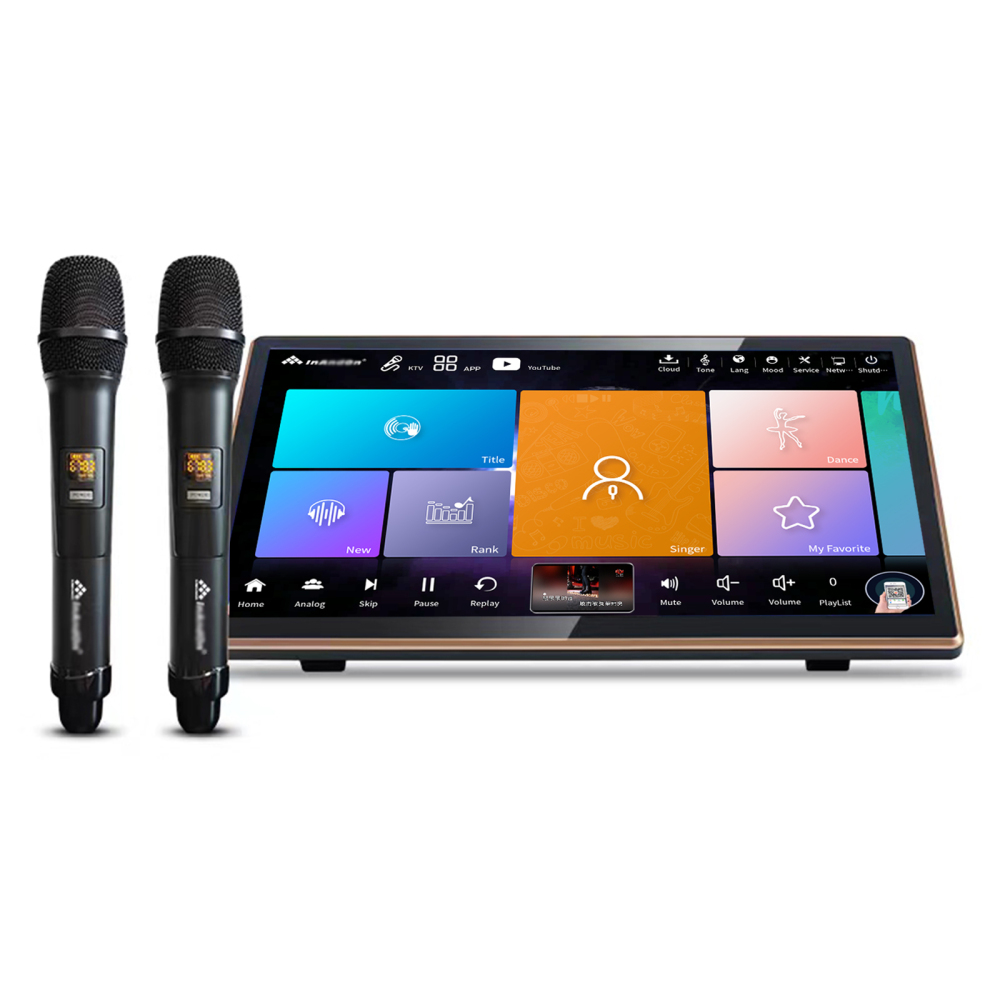 InAndOn 18.5 inch KV-503 Max Karaoke Player All in One Karaoke Player with Two Wireless Microphones