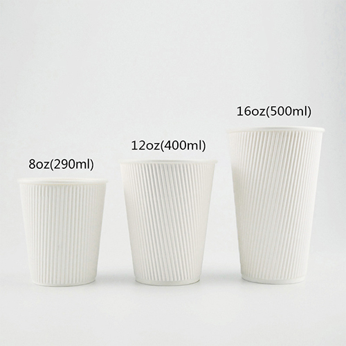 White Ripple Wall Paper Cups