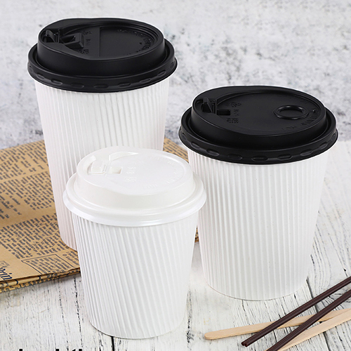 White Ripple Wall Paper Cups