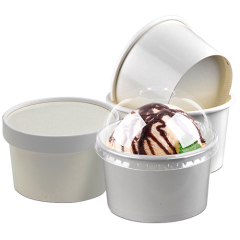 Disposable White Paper Ice Cream Cup