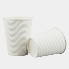 White Ripple Wall Paper Cups